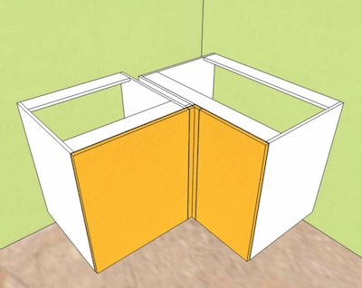 Как соединить угловые шкафы на кухне